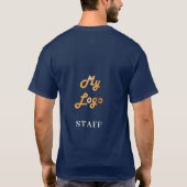ブルービジネスロゴスタッフ従業員 Tシャツ (裏面)