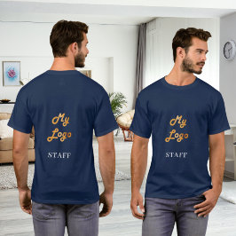 ブルービジネスロゴスタッフ従業員 Tシャツ