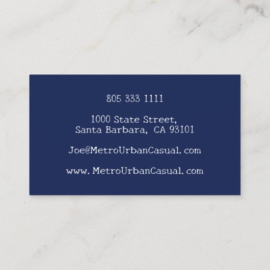 ブルービジネス名アーバンモダンド垂直ストライプ型 名刺 (裏面)