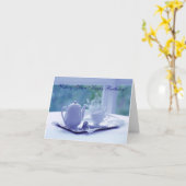 ブルービジョンカード誕生日 カード (黄色い花)