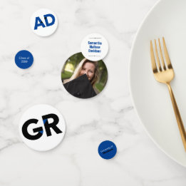 ブルービッグはっきりしたアングルカットレター卒業 コンフェッティ