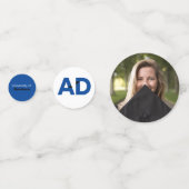 ブルービッグはっきりしたアングルカットレター卒業 コンフェッティ (正面)