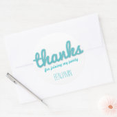 ブルービッグスケッチありがとう男の子の誕生日パーティーのお願い ラウンドシール (封筒)