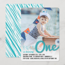 ブルービッグスケッチワンバースデーパーティー男の赤ちゃん