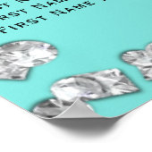 ブルービッグホワイトボウダイアモンズグラムシート ポスター (角)