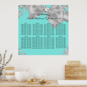 ブルービッグホワイトボウダイアモンズグラムシート ポスター (キッチン)