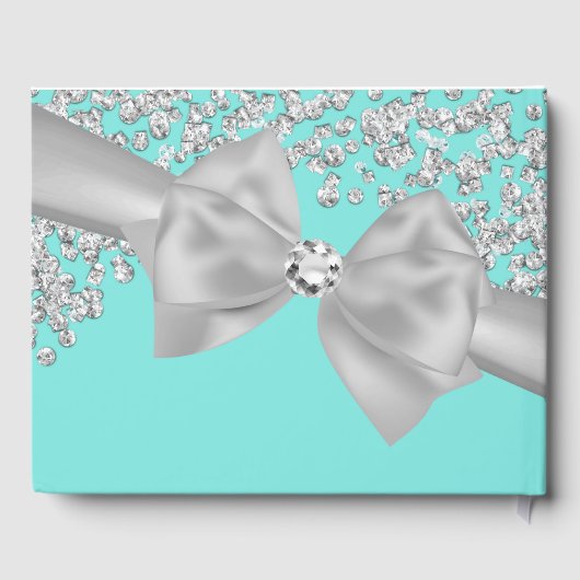 ブルービッグホワイトボウダイアモンズシック結婚ズ ゲストブック (裏面)