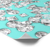 ブルービッグホワイトボウダイヤモンドブライダルシャワー ポスター (角)