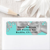 ブルービッグホワイトボウダイヤモンドブライダルシャワー ラベル (インサイチュ)