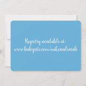 ブルービッグリトルシューズボーイ新生児シャワー 招待状 (裏面)