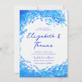 ブルービッモダングサーファー波ビーチオールワン結婚ズ 招待状 (正面)