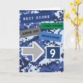 ブルービデオゲーマー9th誕生日カード カード (黄色い花)