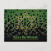 ブルービデオゲームゲーマーバー(ユダヤ教の)バル・ミツバー日付を保存 ポストカード (正面)