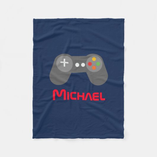ブルービデオゲームコントローラ フリースブランケット (正面)