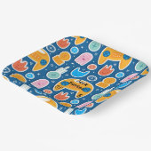 ブルービデオゲームパターンパーソナライズされた誕生日 ペーパープレート (傾斜あり)