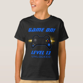 ブルービデオゲーム誕生日パーティーTシャツ Tシャツ