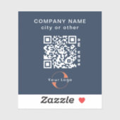 ブルービニールスクエアビジネスQRコードウォーターボトル シール (シート)