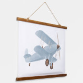 ブルービプレーン子供部屋デコぶら下がったールズタペストリー 吊り下げ型タペストリー (傾斜あり)