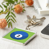 ブルービリヤードのボールナンバー2 キーホルダー (側面)