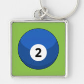 ブルービリヤードのボールナンバー2 キーホルダー (正面)