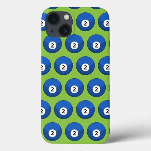 ブルービリヤードのボール番号2のパターン Case-Mate iPhoneケース (裏面)