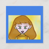 ブルービンゴアニメかわいい幾何学模様名刺 スクエア名刺 (裏面)