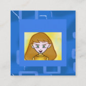 ブルービンゴアニメかわいい幾何学模様名刺 スクエア名刺 (正面)