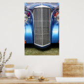 ブルービンテージカーフロントプリント ポスター (キッチン)