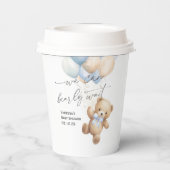 ブルービーシンプルリー待ちモダン男の赤ちゃん 紙コップ (裏面)