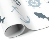 ブルービーチいかりパームツリーズ ラッピングペーパー (ロールコーナー)