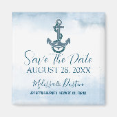 ブルービーチいかり航海のウェディング日付を保存 マグネット (正面)