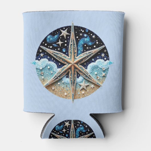 ブルービーチをテーマにしたクーラーボックス 缶クーラー (正面)