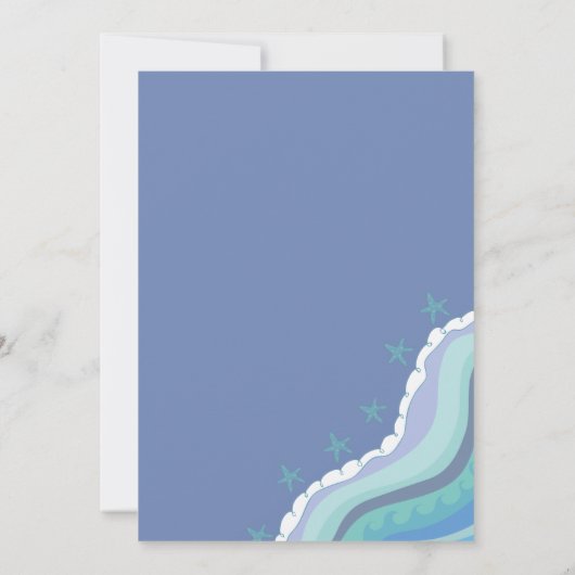 ブルービーチウェーブスターフィッシュサマーパーティの招待状 招待状 (裏面)