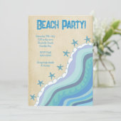 ブルービーチウェーブスターフィッシュサマーパーティの招待状 招待状 (スタンド正面)
