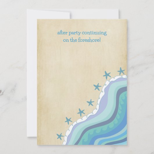 ブルービーチウェーブスターフィッシュサマーパーティの招待状 招待状 (裏面)