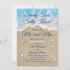 ブルービーチウェーブズサンディトゥーズ婚約パーティ 招待状