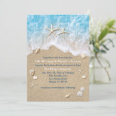 ブルービーチウェーブ&スターフィッシュ結婚式招待状 招待状 (スタンド正面)