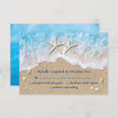 ブルービーチウェーブ&スターフィッシュRSVP 出欠カード (正面/裏面)