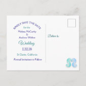 ブルービーチオーシャンウェディング・セーブ・ザ・デート 案内ポストカード (裏面)