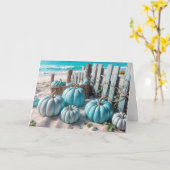 ブルービーチカボチャ誕生日 カード (黄色い花)