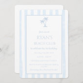 ブルービーチクラブ1stバースデーボーイストライプズ 招待状 (正面/裏面)