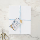 ブルービーチサマーベビーシャワーメッセージカード ギフトタグ (より糸付き)