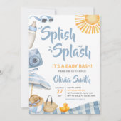 ブルービーチサマーベビーシャワー 招待状 (正面)