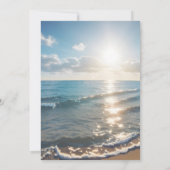 ブルービーチサンセットウォーターカラー結婚式招待状 招待状 (裏面)