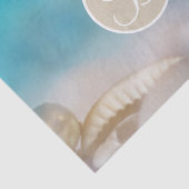 ブルービーチシェルエレガントモノグラムレターイニシャル 薄葉紙 (詳細)