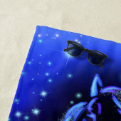 ブルービーチタオルホースランニングウズアットスターリーナイト ビーチタオル (インサイチュ)