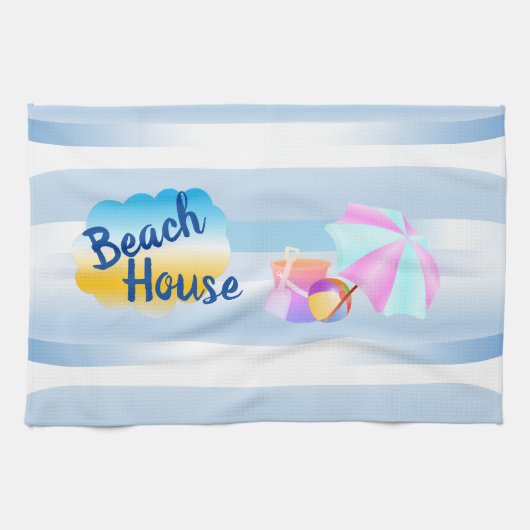 ブルービーチハウスティータオル キッチンタオル (横)