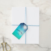 ブルービーチパーティーサニーパームツリーズサマー誕生日 ギフトタグ (より糸付き)