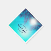 ブルービーチパーティーサニーパームツリーズサマー誕生日 スタンダードカクテルナプキン (角)