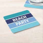 ブルービーチパーティー スクエアペーパーコースター (アングル)